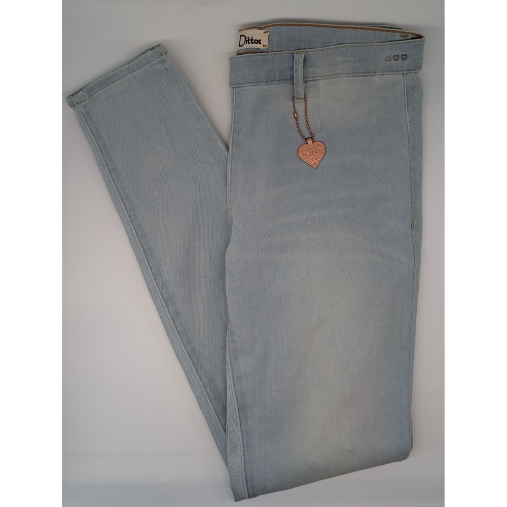 Ditto's Size 29 Mid Rise Legging‎ Jeans Soft Stretch Full Length Light Blue